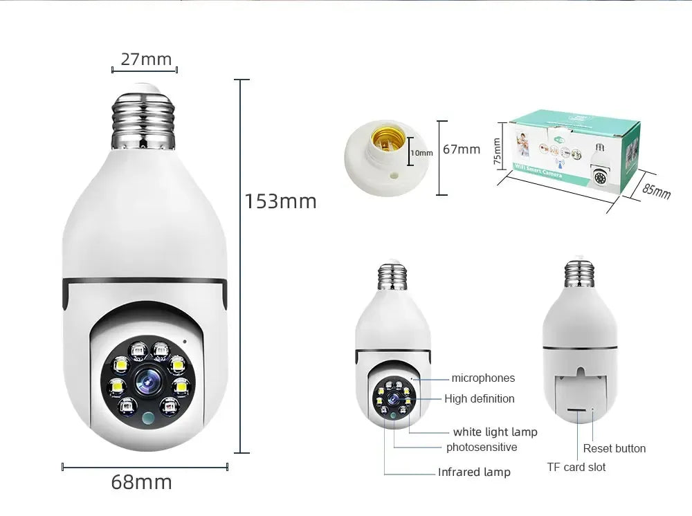 Wireless Security 360° Bulb Camera - Smart WiFi CCTV Camera